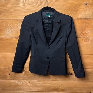 Benetton Women’s Black Blazer Jacket Career Work Classic Made In Italy 38‎ small